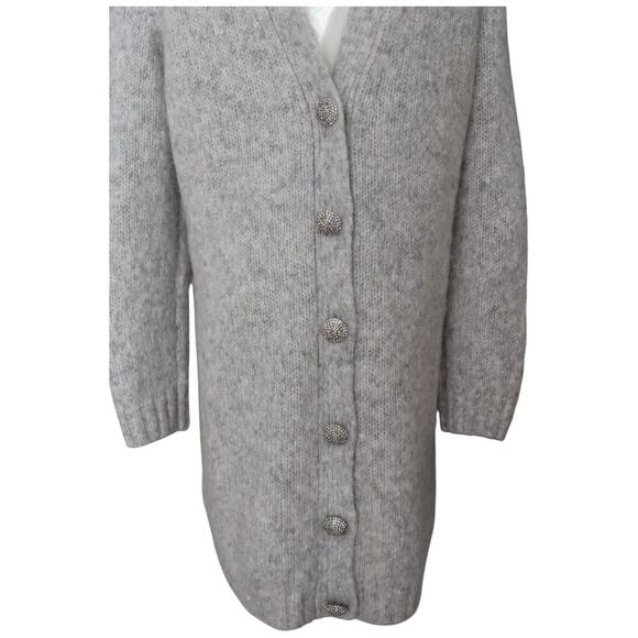 Ba&Sh Women's Gray Wool Blend V Back Beyla Sweater Dress Size 0/XS - Picture 13 of 14